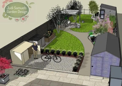 3D garden design drawing Dunton Biggleswade project.