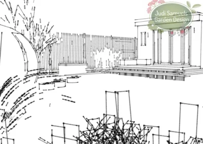 Hitchin natural play garden design sketch.