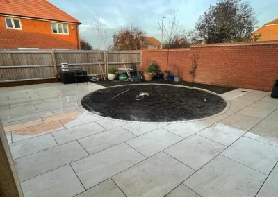 Porcelain terrace installation.
